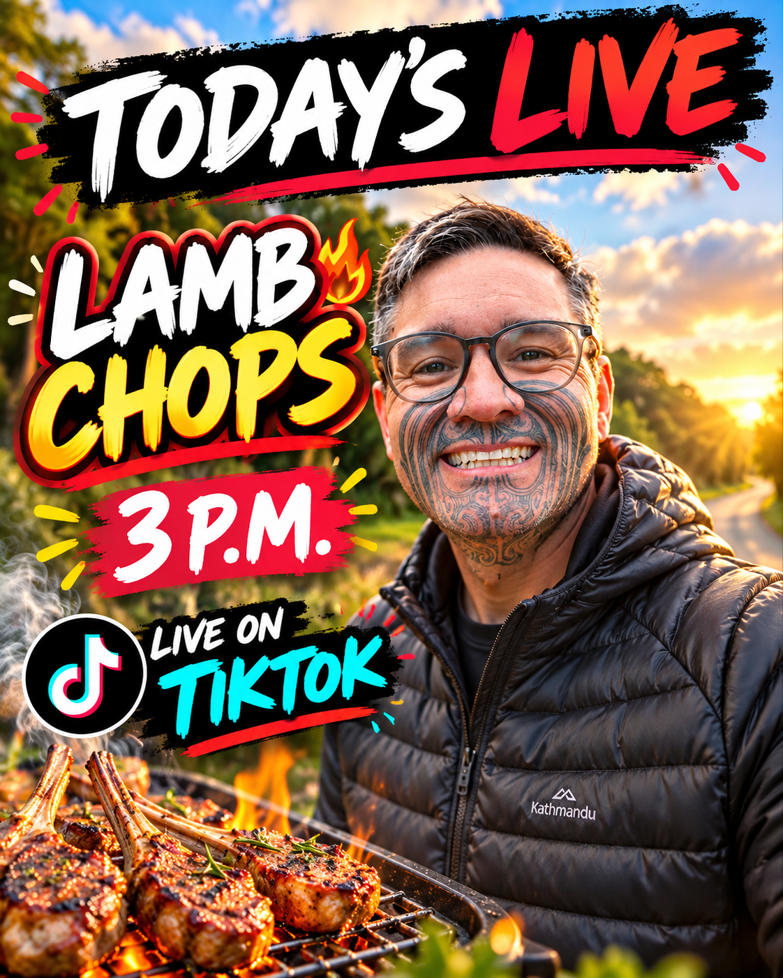 Today's live: lamb chops at 3 pm — live on TikTok